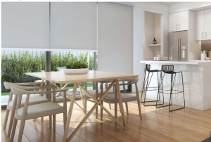 window blockout roller blinds in dining room